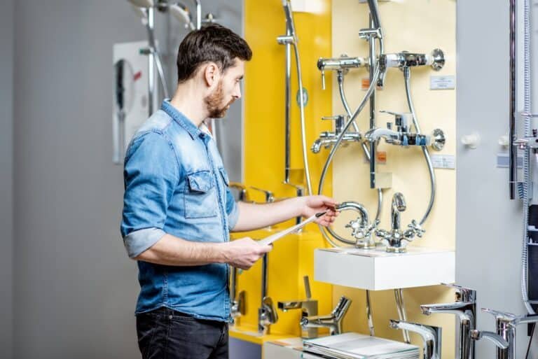 man-choosing-shower-faucet-in-the-shop-768×513 | Friends and Family Plumbing & Drains | Best plumbing services in Oakley, CA